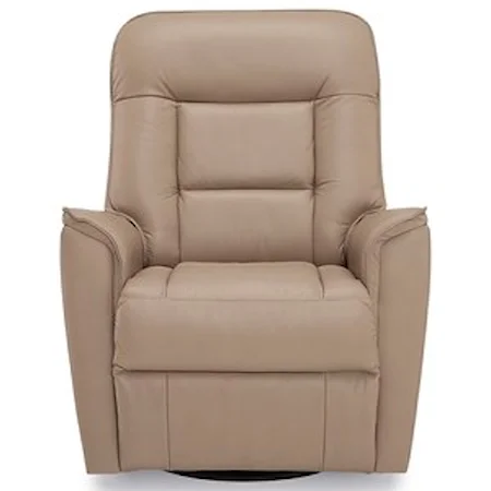 Contemporary Power Reclining Swivel Glide Chair with Power Headrest and USB Ports